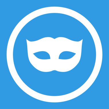 Gizlilik maskesi düz beyaz renk yuvarlak vektör simgesi