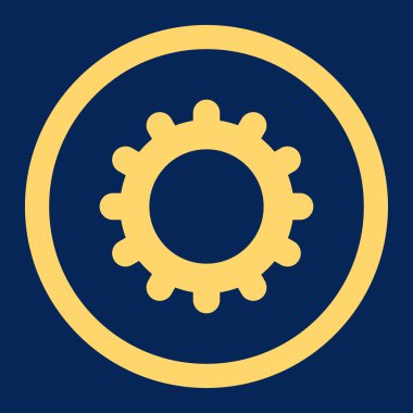 Vites düz sarı yuvarlak renkli vektör simgesi