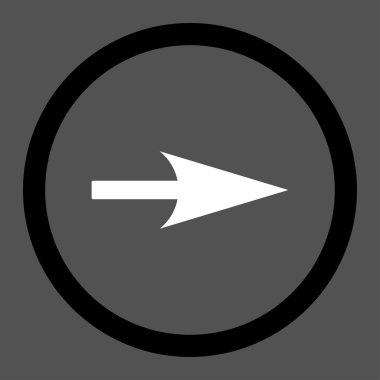 Arrow Axis X flat black and white colors rounded vector icon