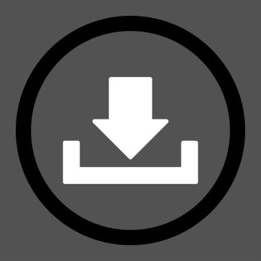 Download flat black and white colors rounded vector icon