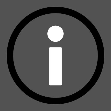 Info flat black and white colors rounded vector icon