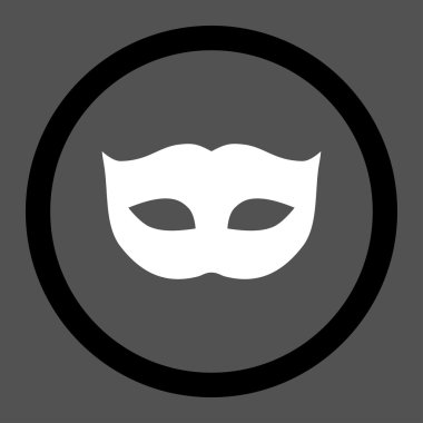 Privacy Mask flat black and white colors rounded vector icon