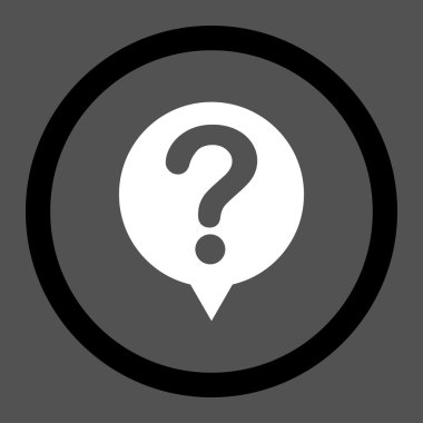 Status flat black and white colors rounded vector icon