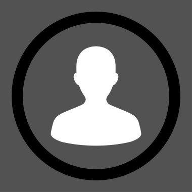 User flat black and white colors rounded vector icon