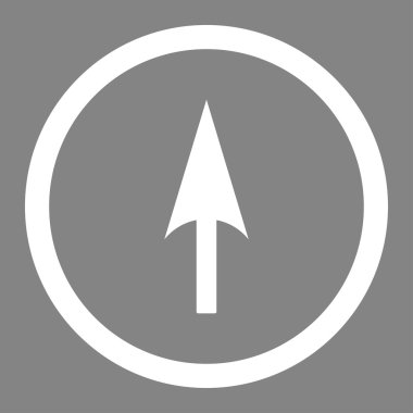 Arrow Axis Y flat white color rounded vector icon