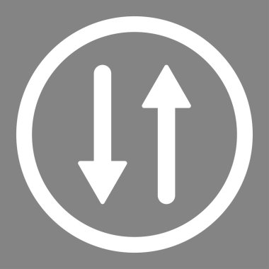 Arrows Exchange Vertical flat white color rounded vector icon