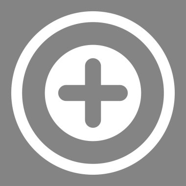 Create flat white color rounded vector icon