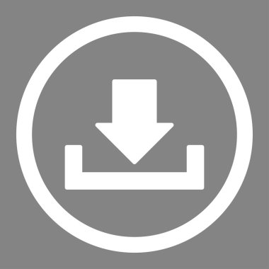 Download flat white color rounded vector icon