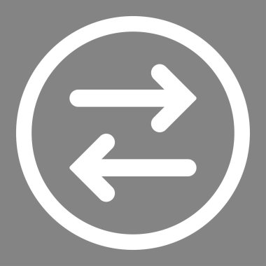 Flip Horizontal flat white color rounded vector icon