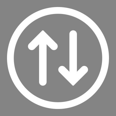 Flip flat white color rounded vector icon