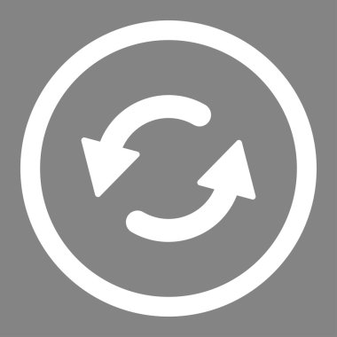 CCW düz beyaz renkli yuvarlak vektör simge Yenile