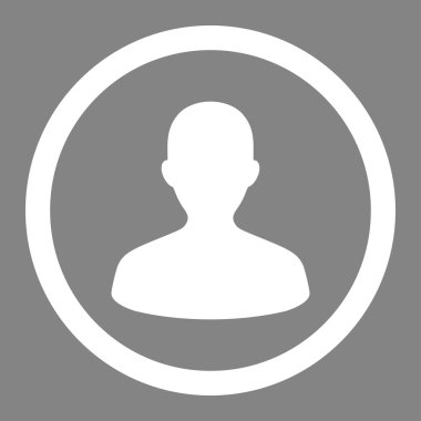 Kullanıcı düz beyaz yuvarlak renkli vektör simgesi