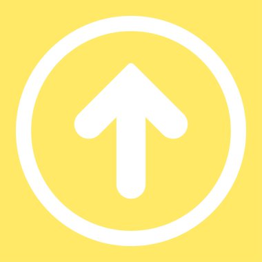 Arrow Up flat white color rounded vector icon