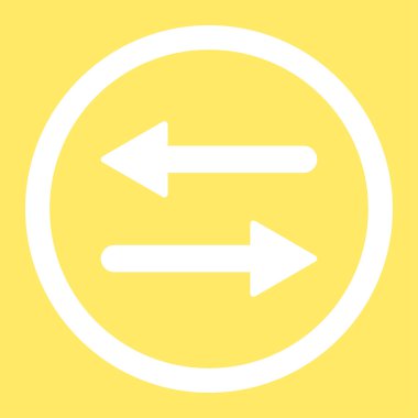 Arrows Exchange flat white color rounded vector icon