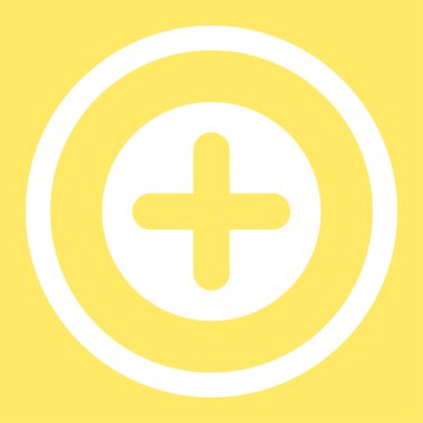 Create flat white color rounded vector icon