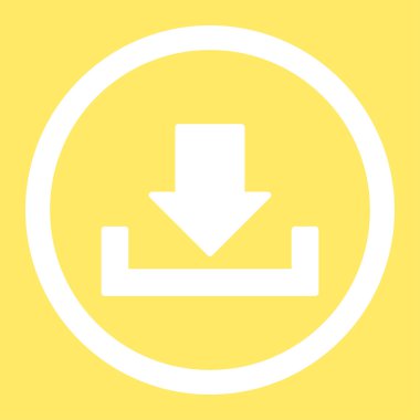 Download flat white color rounded vector icon