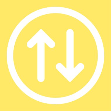 Flip flat white color rounded vector icon