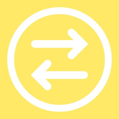 Flip Horizontal flat white color rounded vector icon