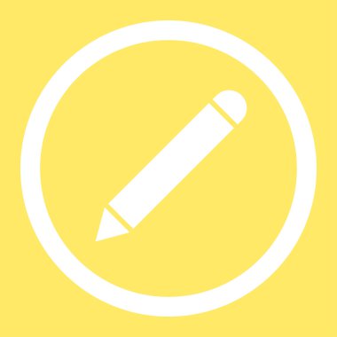 Kalem düz beyaz yuvarlak renk vektör simgesi