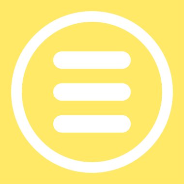 Yığın düz beyaz yuvarlak renkli vektör simgesi