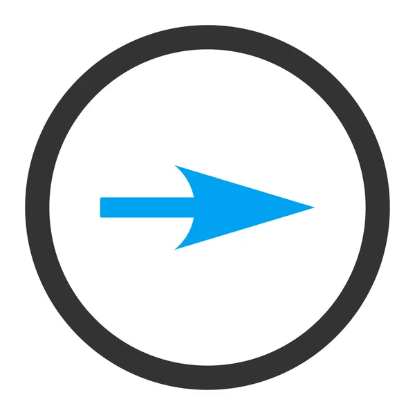 Arrow Axis X flat blue and gray colors rounded vector icon — Stock vektor