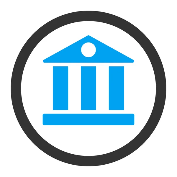 Banque plat bleu et gris couleurs arrondie icône vectorielle — Image vectorielle