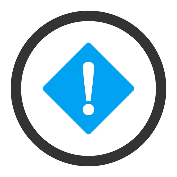 Errore piatto blu e grigio colori arrotondato icona vettoriale — Vettoriale Stock