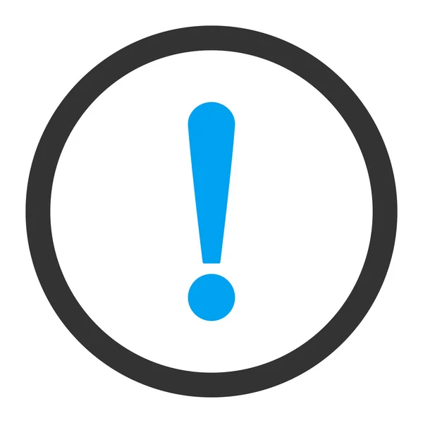 Signo de exclamación plana azul y gris colores redondeado icono de vector — Archivo Imágenes Vectoriales