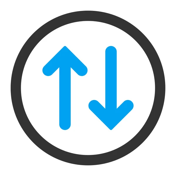 Flip plana azul e cinza cores arredondadas vetor ícone — Vetor de Stock