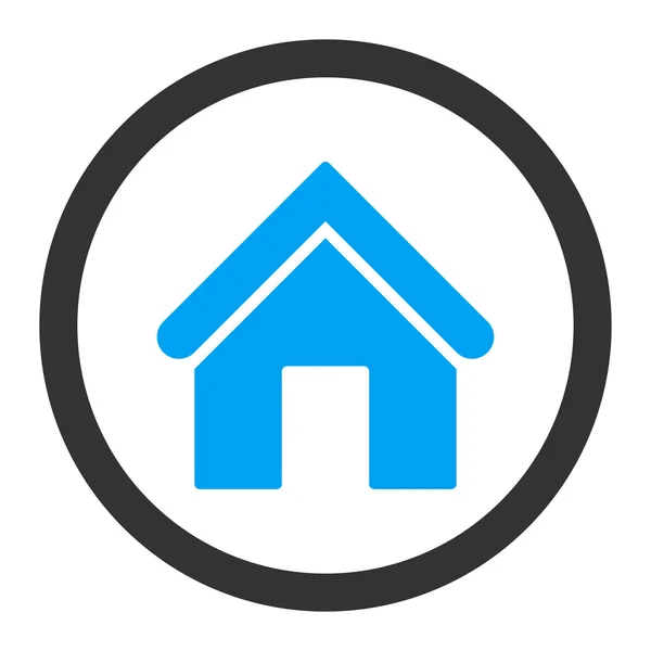 Home flache blaue und graue Farben abgerundetes Vektorsymbol — Stockvektor