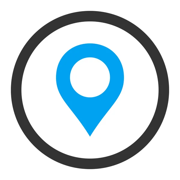 Map Marker flat blue and gray colors rounded vector icon — Wektor stockowy