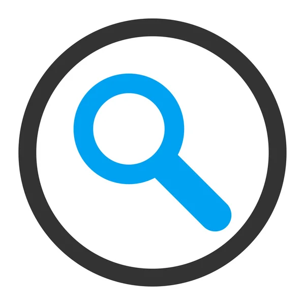 Search flat blue and gray colors rounded vector icon — 스톡 벡터