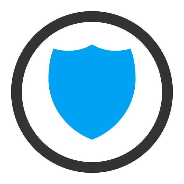 Escudo plano azul y gris colores redondeados vector icono — Archivo Imágenes Vectoriales
