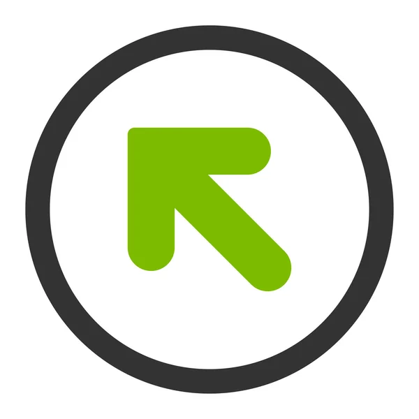 Pijl omhoog Links plat eco groen en grijs kleuren afgeronde vector pictogram — Stockvector