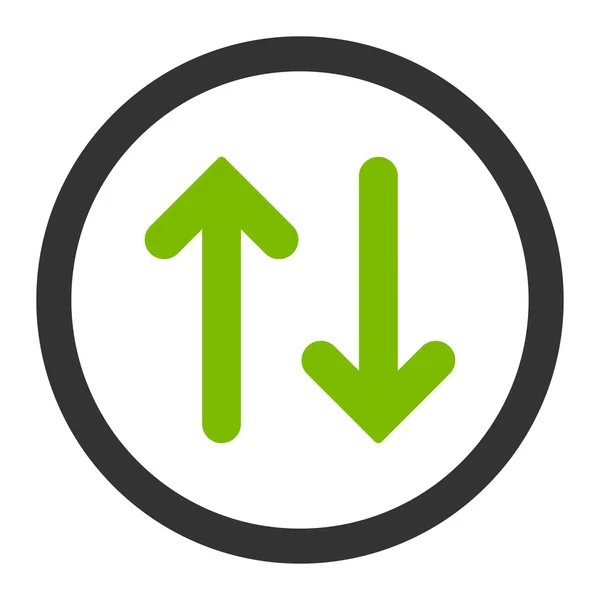 Flip flat eco green and gray colors rounded vector icon — Διανυσματικό Αρχείο