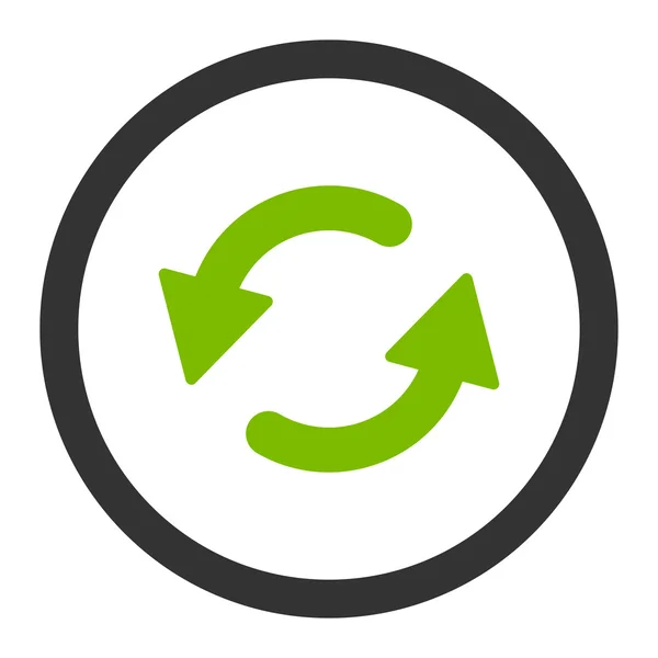 Refresh Ccw flat eco green and gray colors rounded vector icon — 스톡 벡터