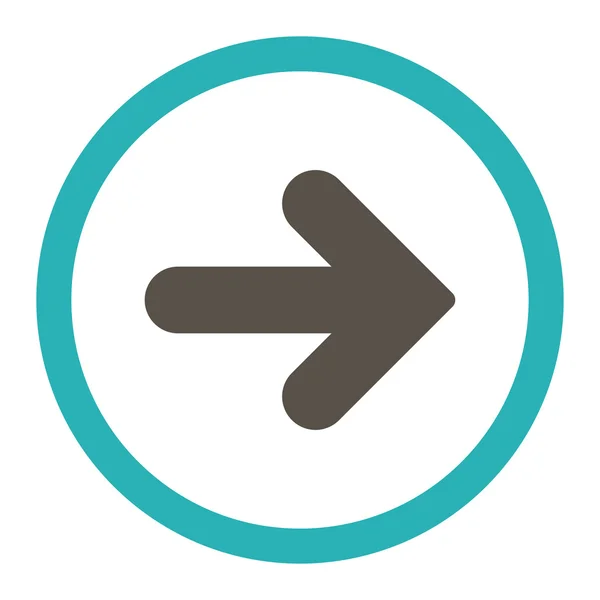 Arrow Right flat grey and cyan colors rounded vector icon — 图库矢量图片