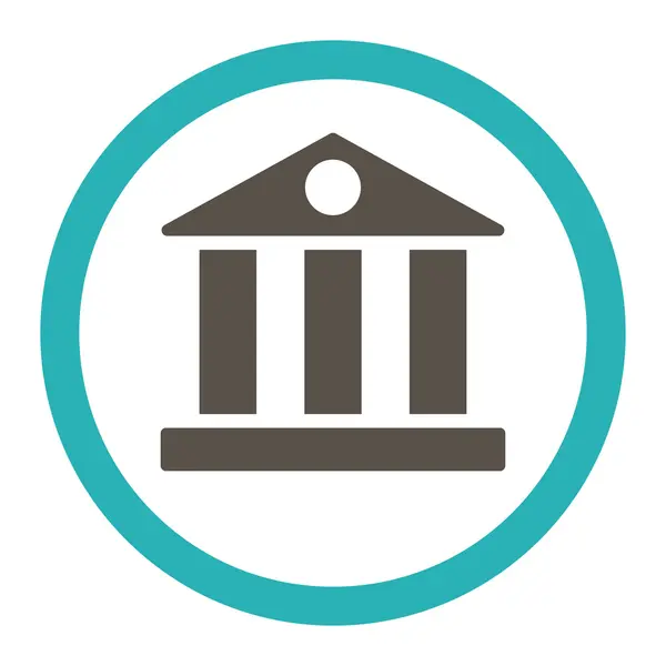 Bank flat grey and cyan colors rounded vector icon — Διανυσματικό Αρχείο