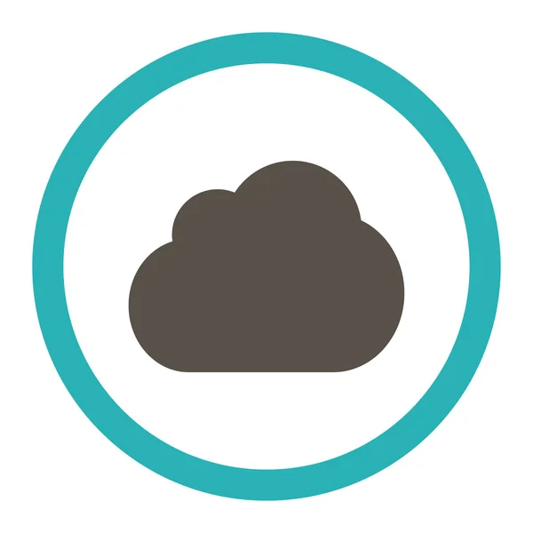 Cloud flat grey and cyan colors rounded vector icon — Stockový vektor