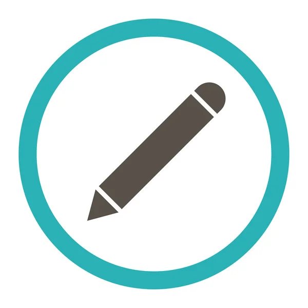 Pencil flat grey and cyan colors rounded vector icon — 스톡 벡터