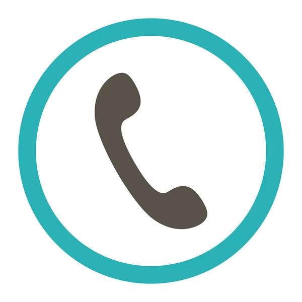 Phone flat grey and cyan colors rounded vector icon — Διανυσματικό Αρχείο