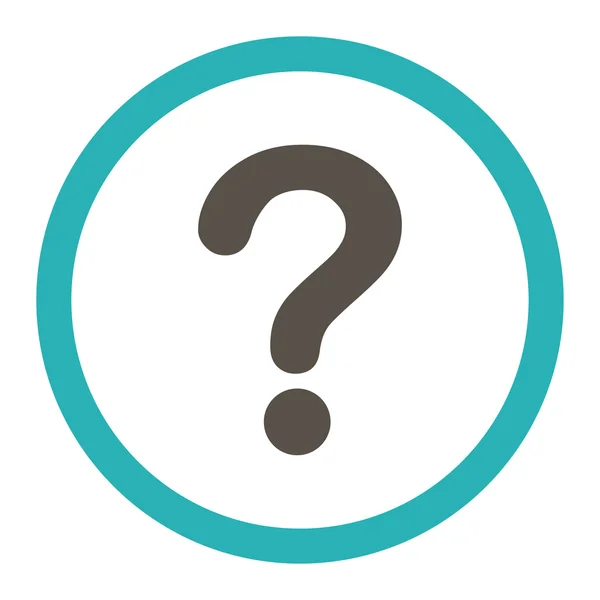 Question flat grey and cyan colors rounded vector icon — Stock Vector