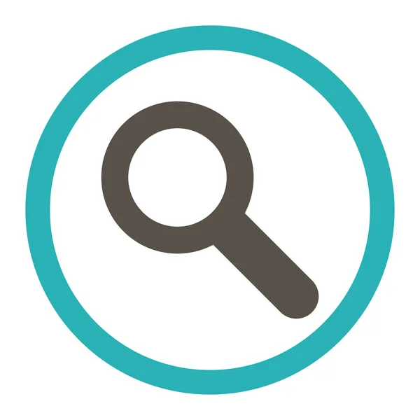 Search flat grey and cyan colors rounded vector icon — 스톡 벡터