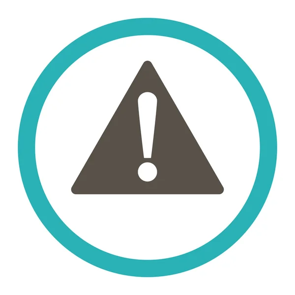 Warning flat grey and cyan colors rounded vector icon — Stock Vector