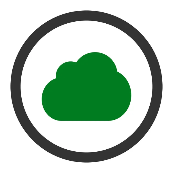 Nube plana verde y gris colores redondeados vector icono — Archivo Imágenes Vectoriales