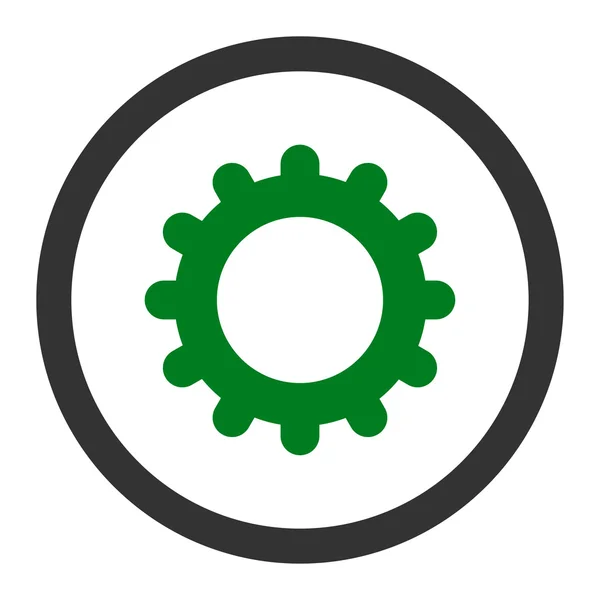 Gear flat green and gray colors rounded vector icon — Stock Vector