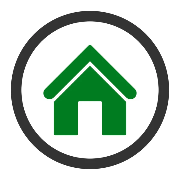 Home flache grüne und graue Farben abgerundetes Vektorsymbol — Stockvektor