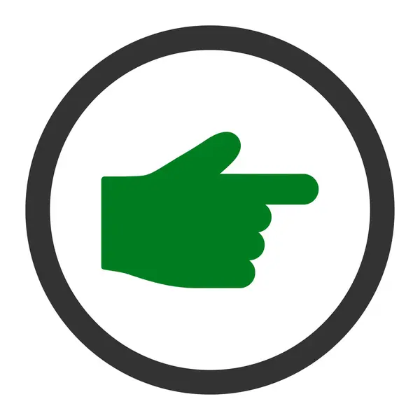 Índice Dedo plana verde e cinza cores arredondadas vetor ícone — Vetor de Stock