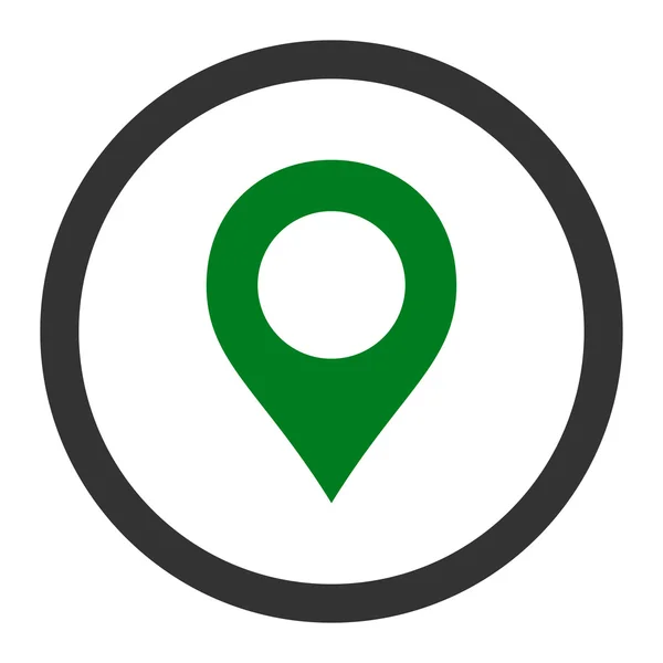 Map Marker flat green and gray colors rounded vector icon — Stok Vektör