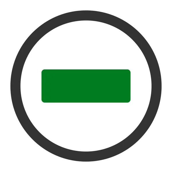 Minus flat green and gray colors rounded vector icon — Stock vektor